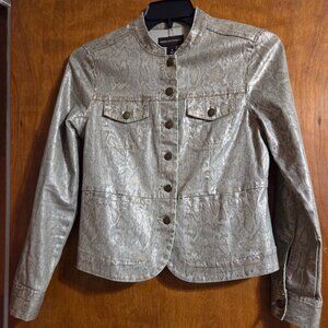 Dana Buchman Snake Skin Gold Metallic Jacket - Size 4